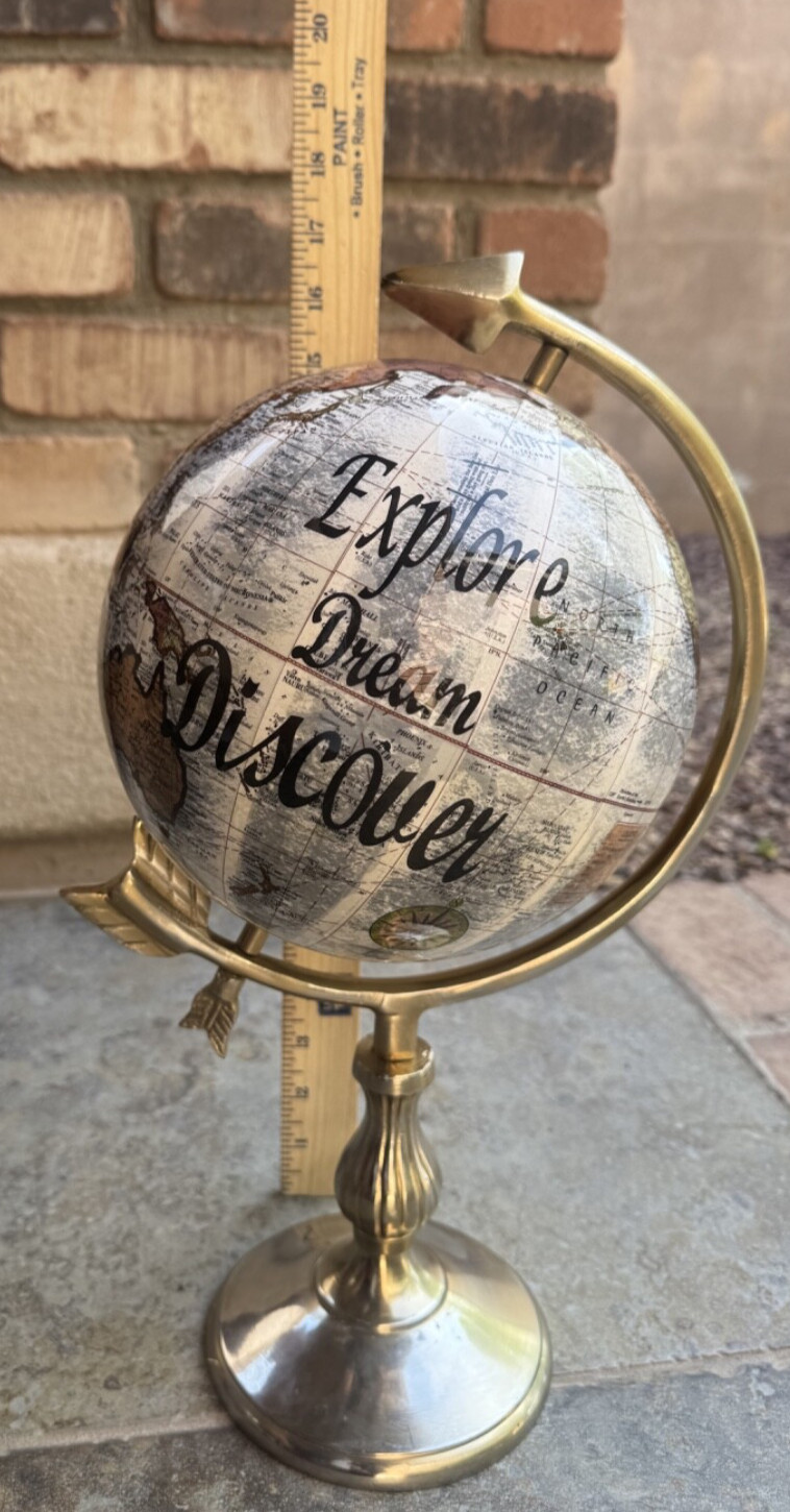 THREE HANDS Corp. Decorative Globe "Explore Dream Discover' 17"