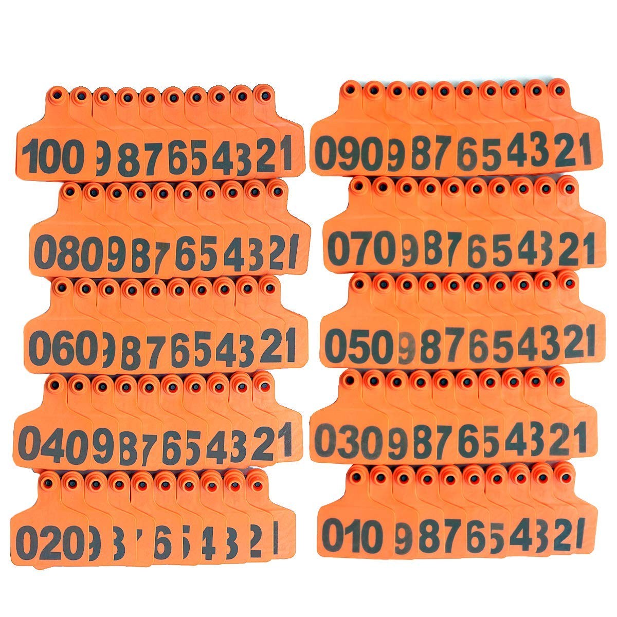 Cattle Ear Tags Livestock Animal Ear Tag for Cows Goats Pigs Number 001-100,O
