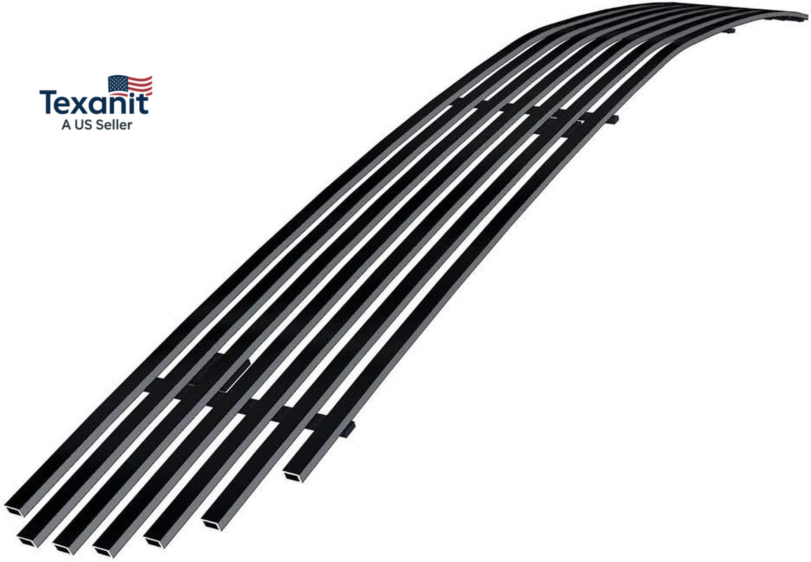 Egrille Premium Stainless Steel Black 8X6 Horizontal Billet Grille Compatible wi