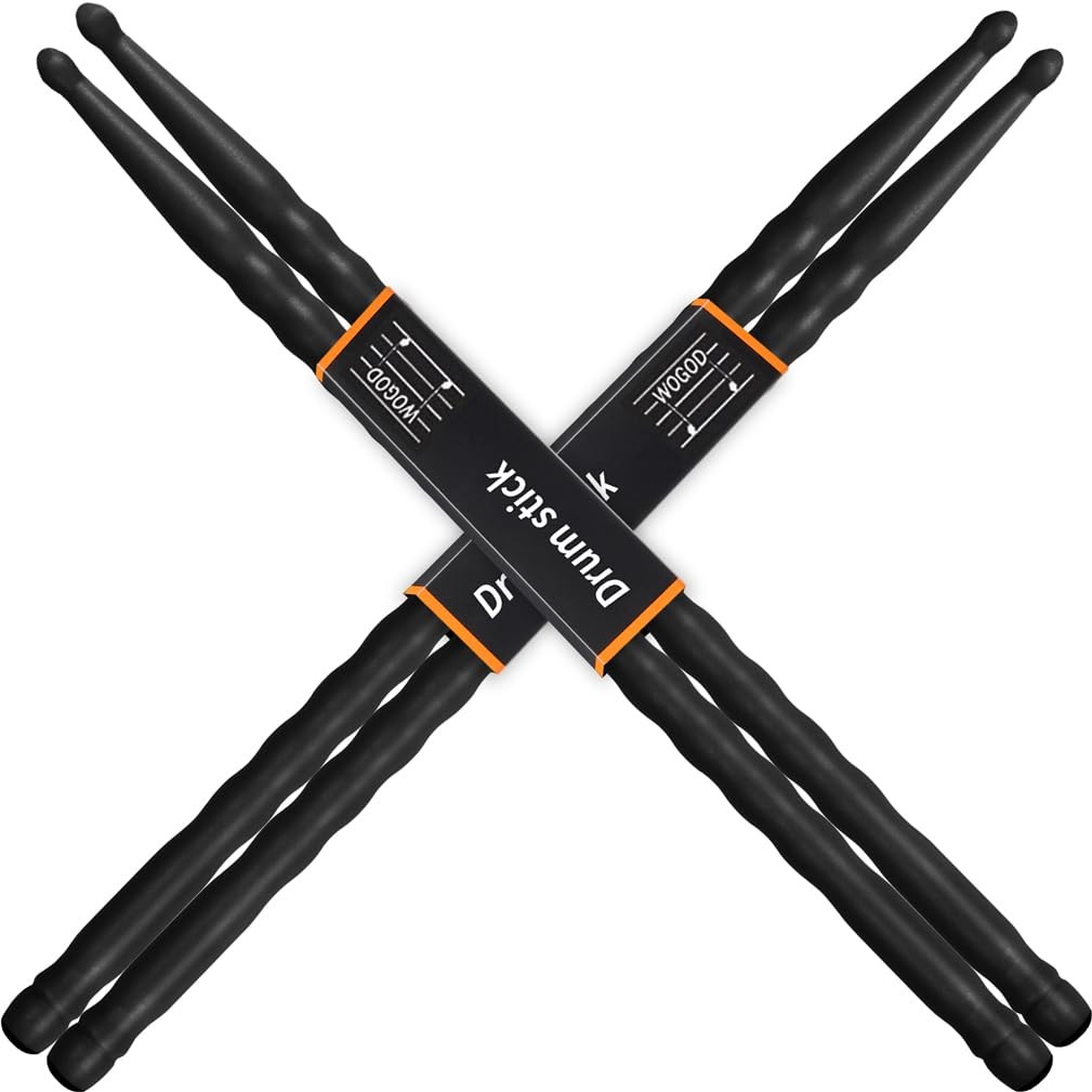 Drum Sticks 5A Drumsticks (2Pack-Black) Drumsticks- Black-2 P