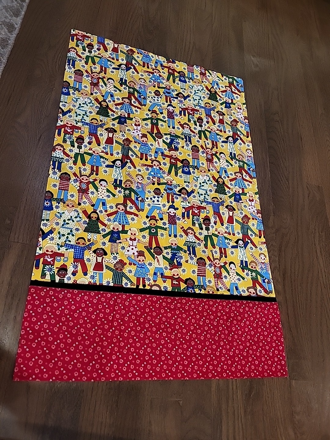 2 Pillowcases 32 X 20" School Kids Fabric Sev Ickes Evans Clockworks Fabric #1