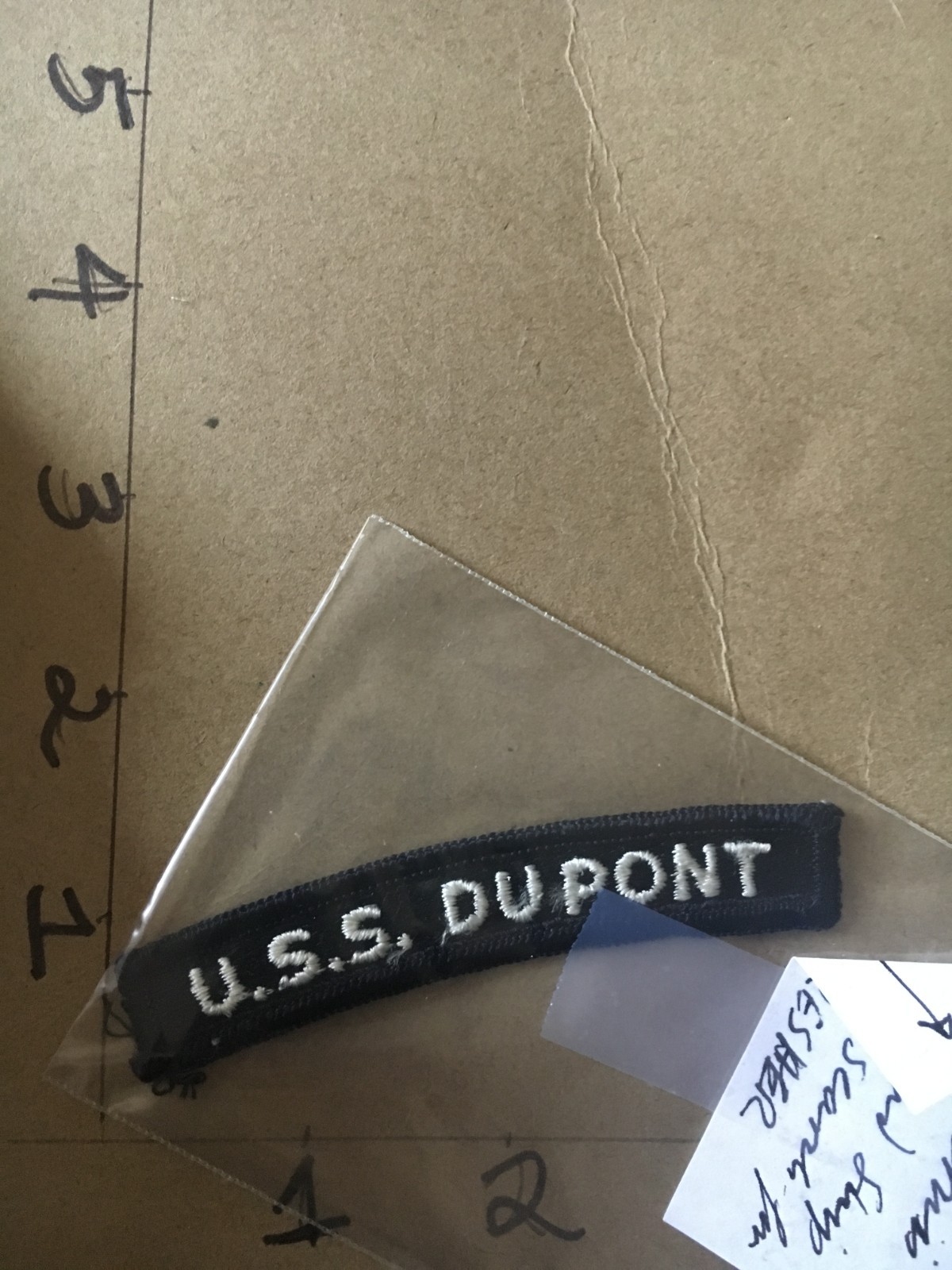US NAVY SHOULDER STRIP TAB *** rocker *** Patch USS Dupont