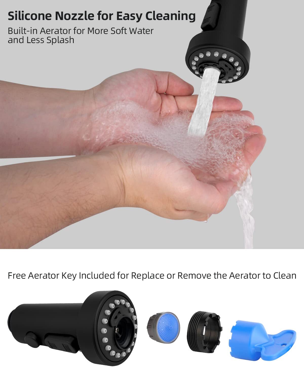 Pull Down Kitchen Faucet Head Replacement, Sink Faucet Sprayer Head Nozzle