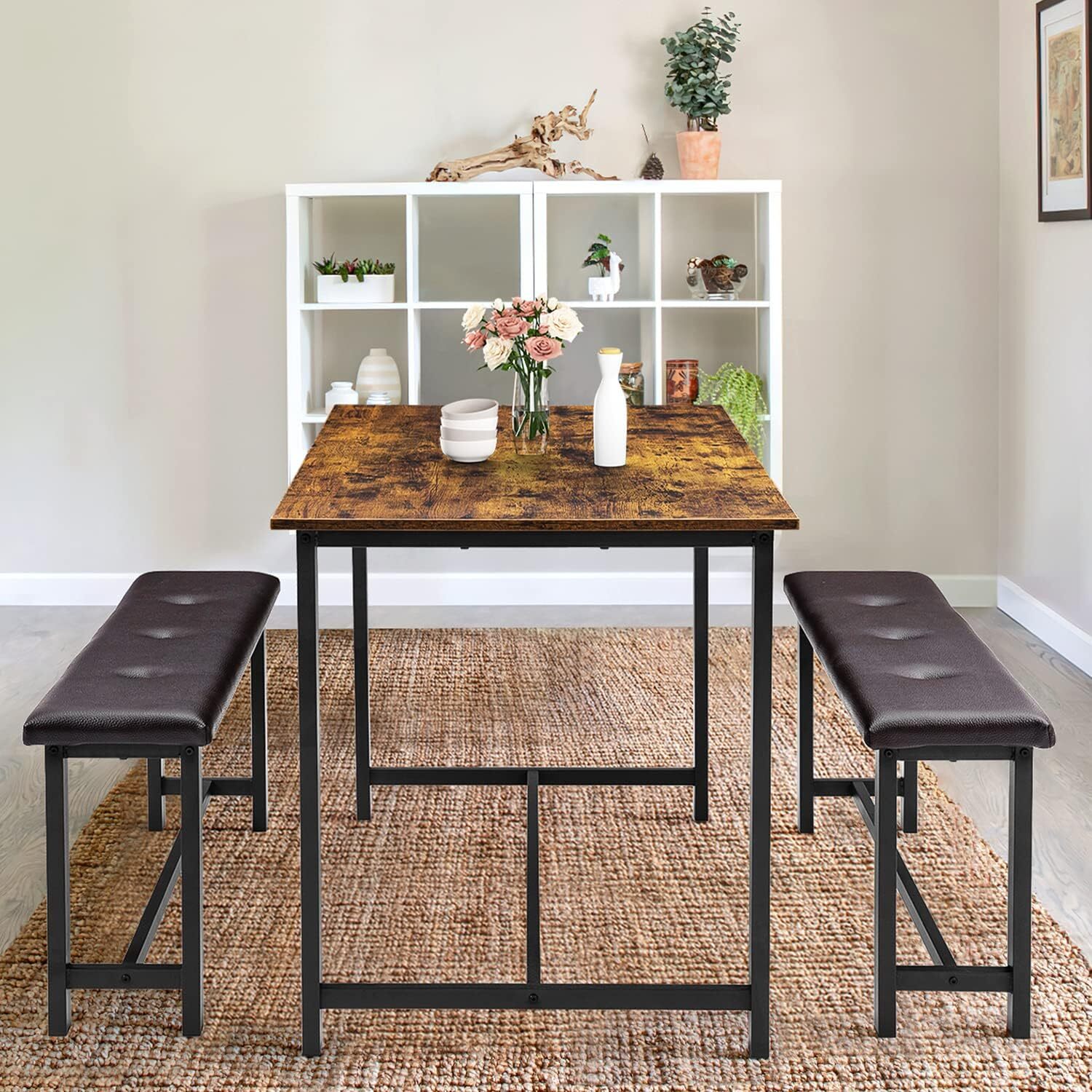 Wood Kitchen Table and Dining Room Table Set, Elegant Kitchen Sets for 2 or 4