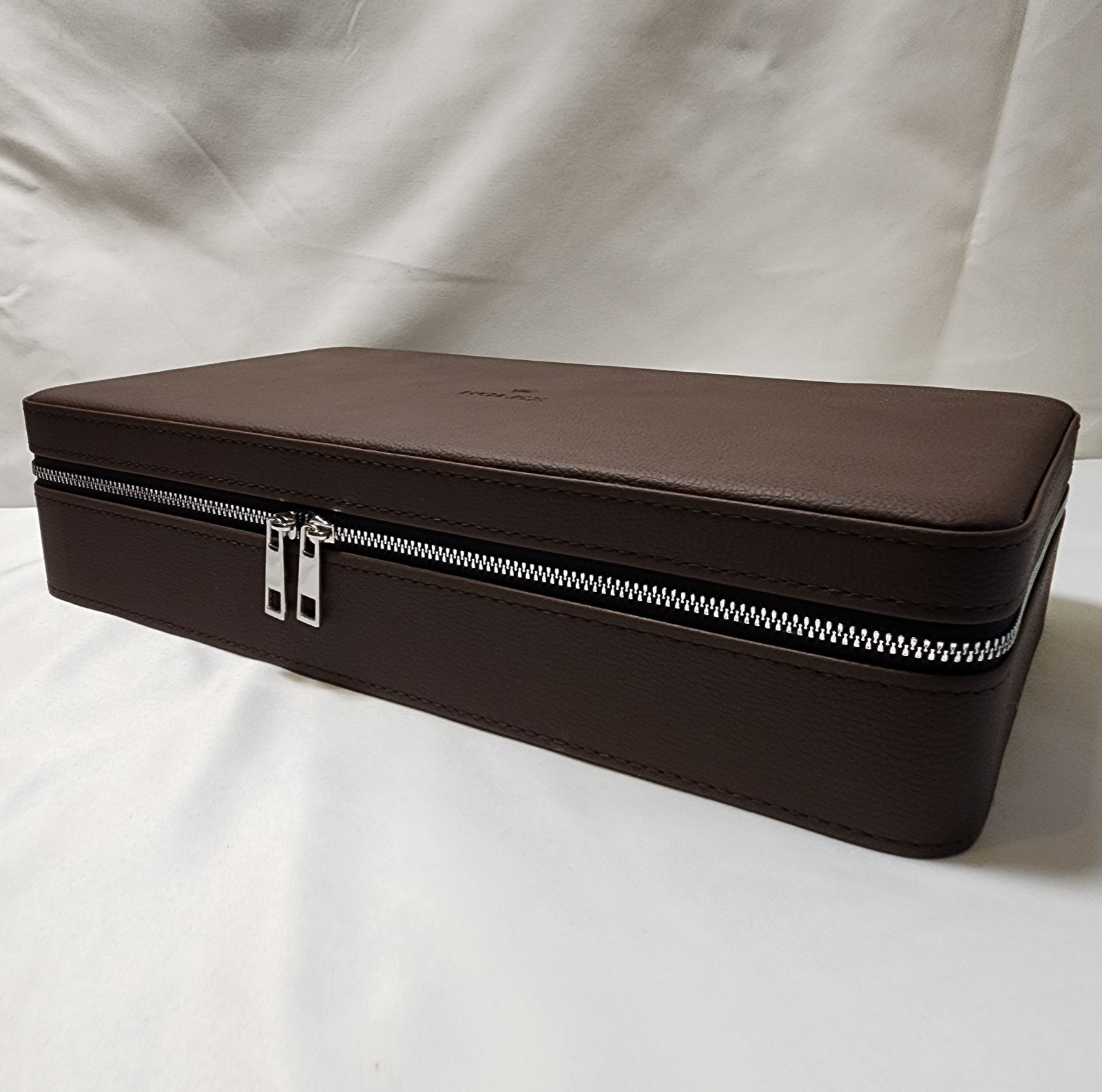 ROLEX BOX CASE HOLDER ORGANIZER STORAGE BROWN LEATHER