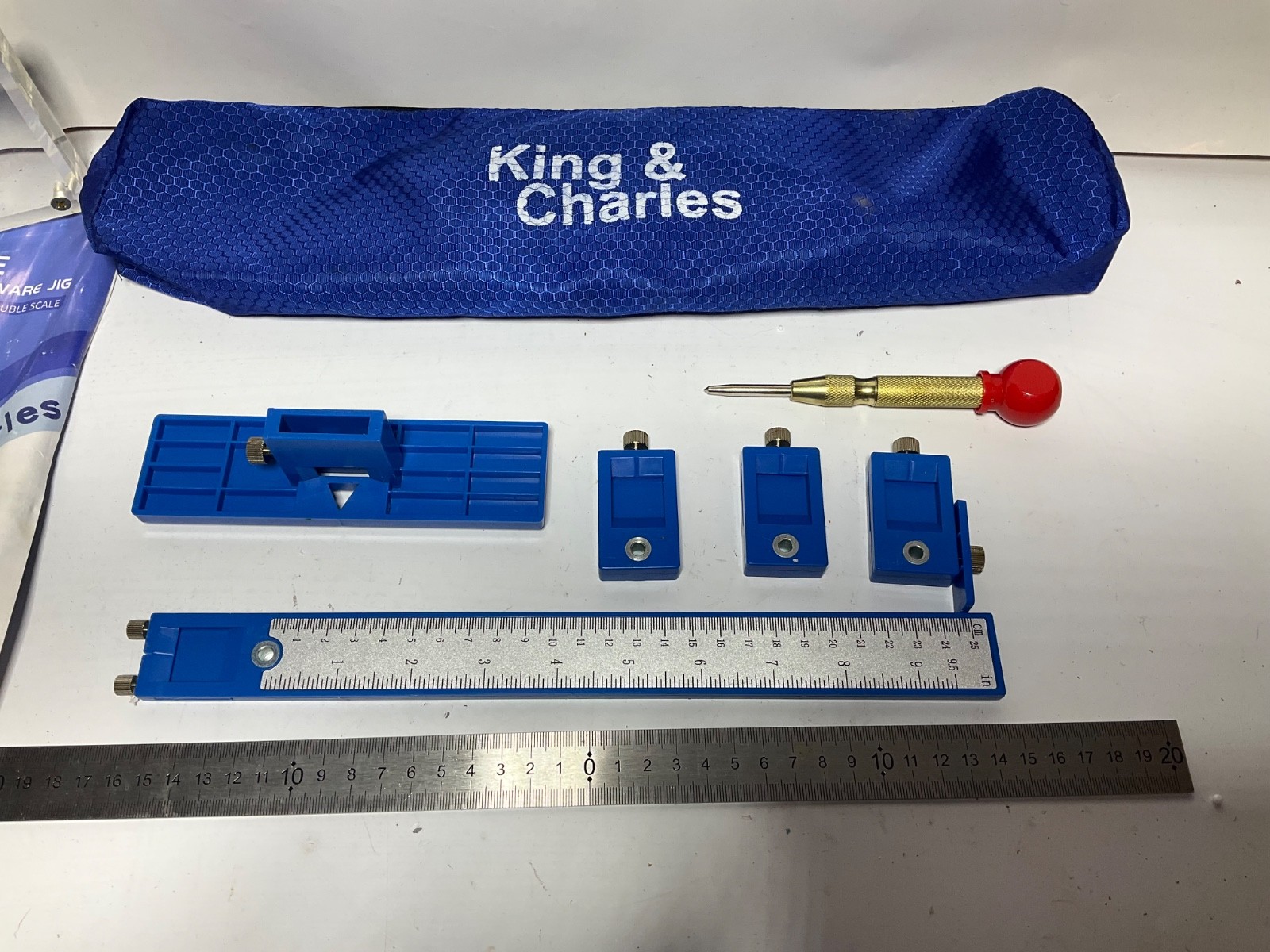 King & Charles Cabinet Hardware Jig Kit – Complete with Automatic Center Punch