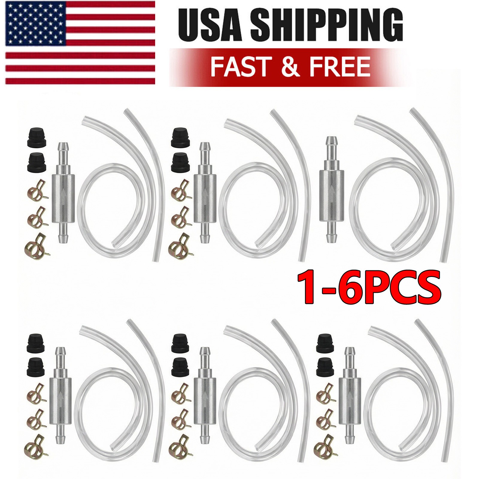 1-6 PCS Brake Bleeder Hose, One Way Check Valve Tube Bleeding Tool Kit Silver US