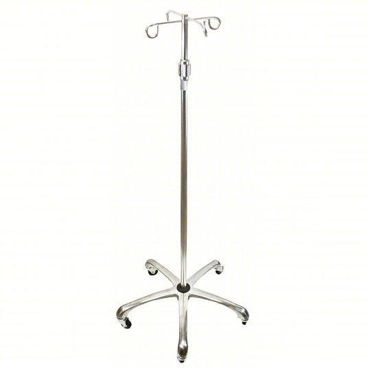 MEDSOURCE MS-47100 IV Pole: 5 Legs, 4 Hooks, Aluminum