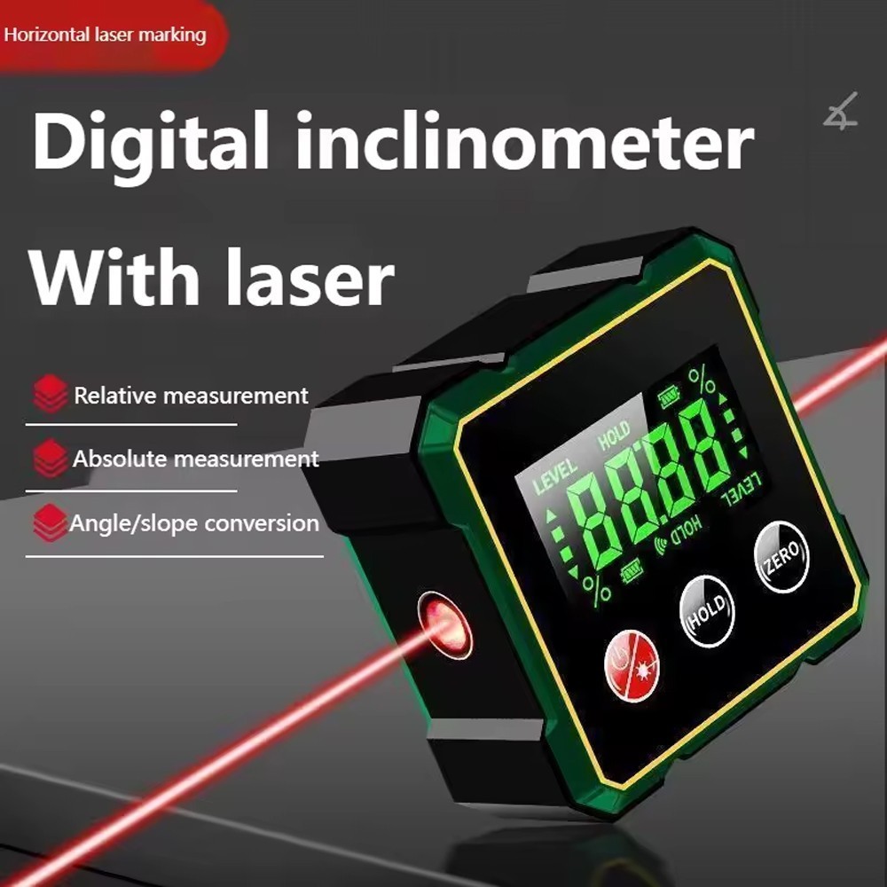 Digital Angle Finder Magnetic Protractor Laser Level Box Inclinometer Tool .