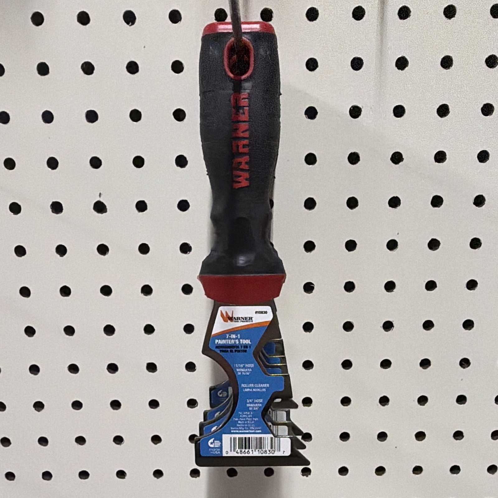 Warner 7-in-1 Painter's Tool Paint Scraper, 1-1/2in Steel Blade Black/Red 90138