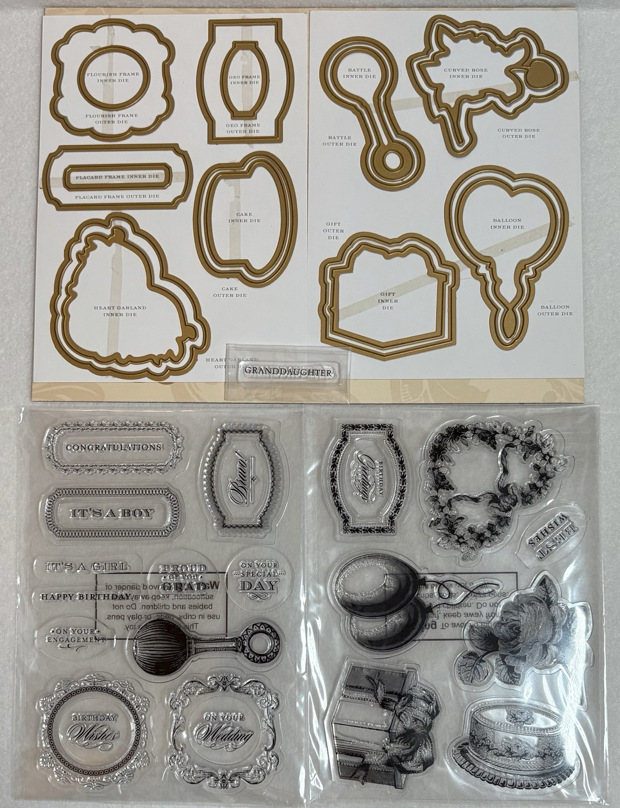 Anna Griffin Treasury Birthday & Congratulations Stamp And Dies Set EUC