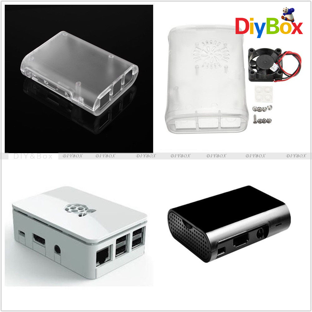 Transparent /White/Black ABS Cover Box Case For Raspberry Pi 3, 2 Cooling Fan
