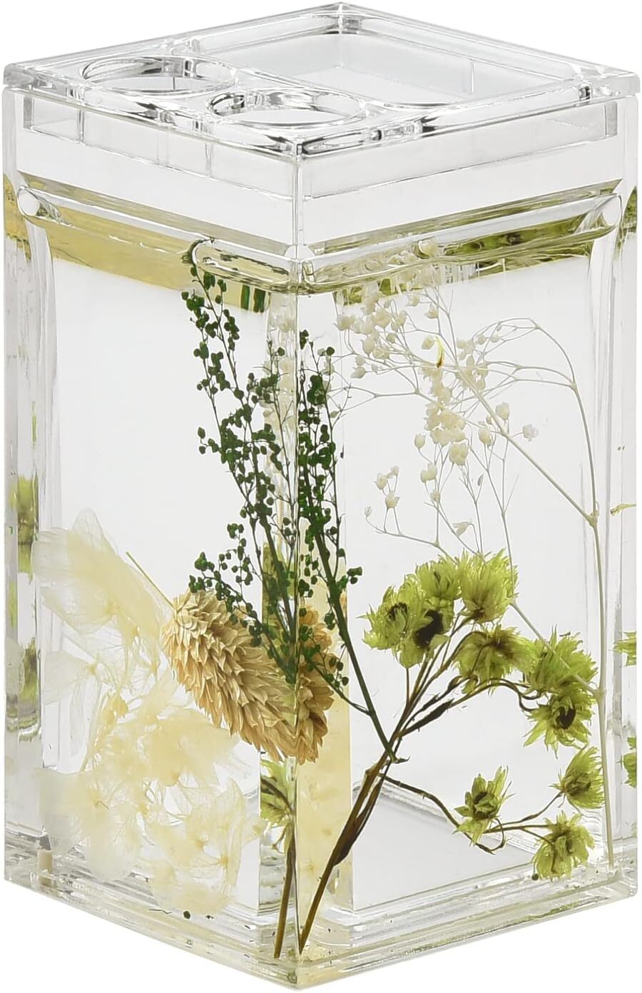 4 Piece Acrylic Liquid 3D Floating Motion Bathroom Vanity Accessory Set Greenery
