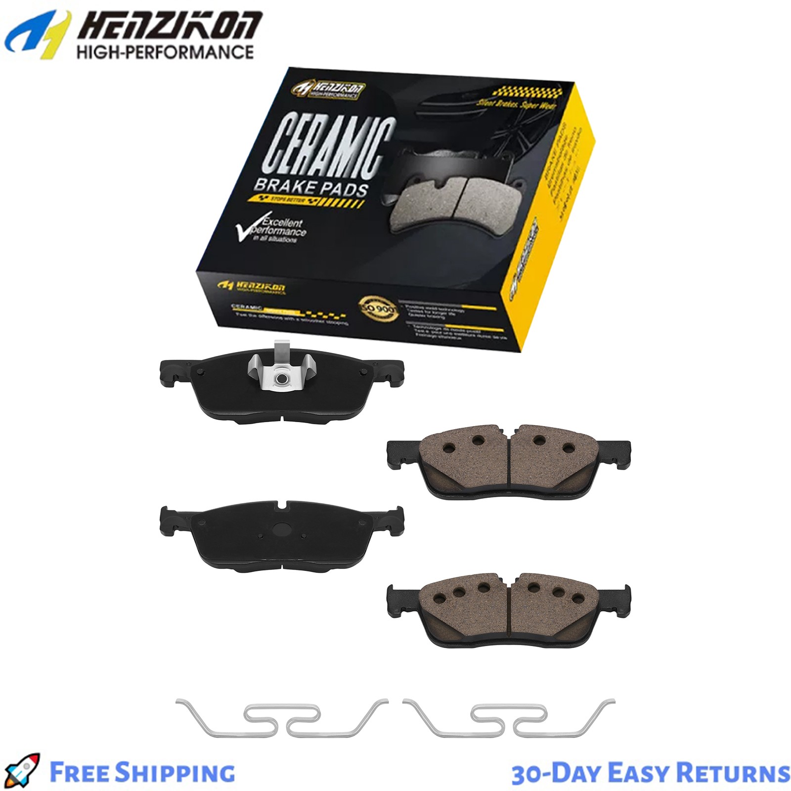 Front Ceramic Brake Pads w/ Hardware for Discovery Sport Range Rover Evoque New.