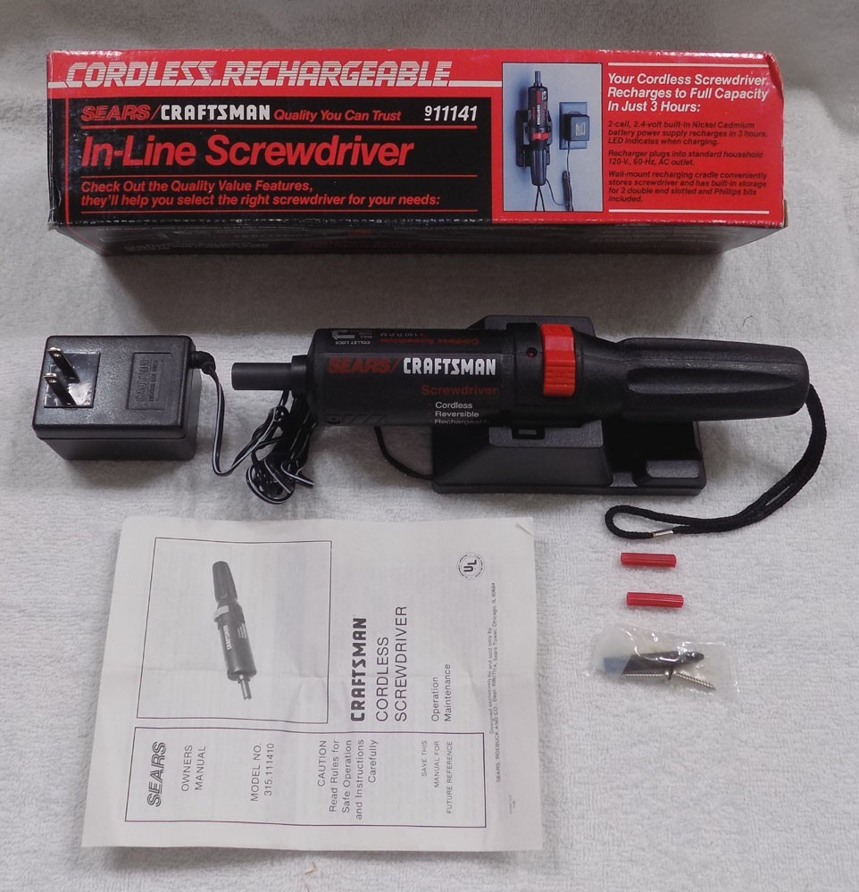 Vintage Craftsman 911141 Rechargeable Screwdriver w/Charger * NEW FREE SHIPPING