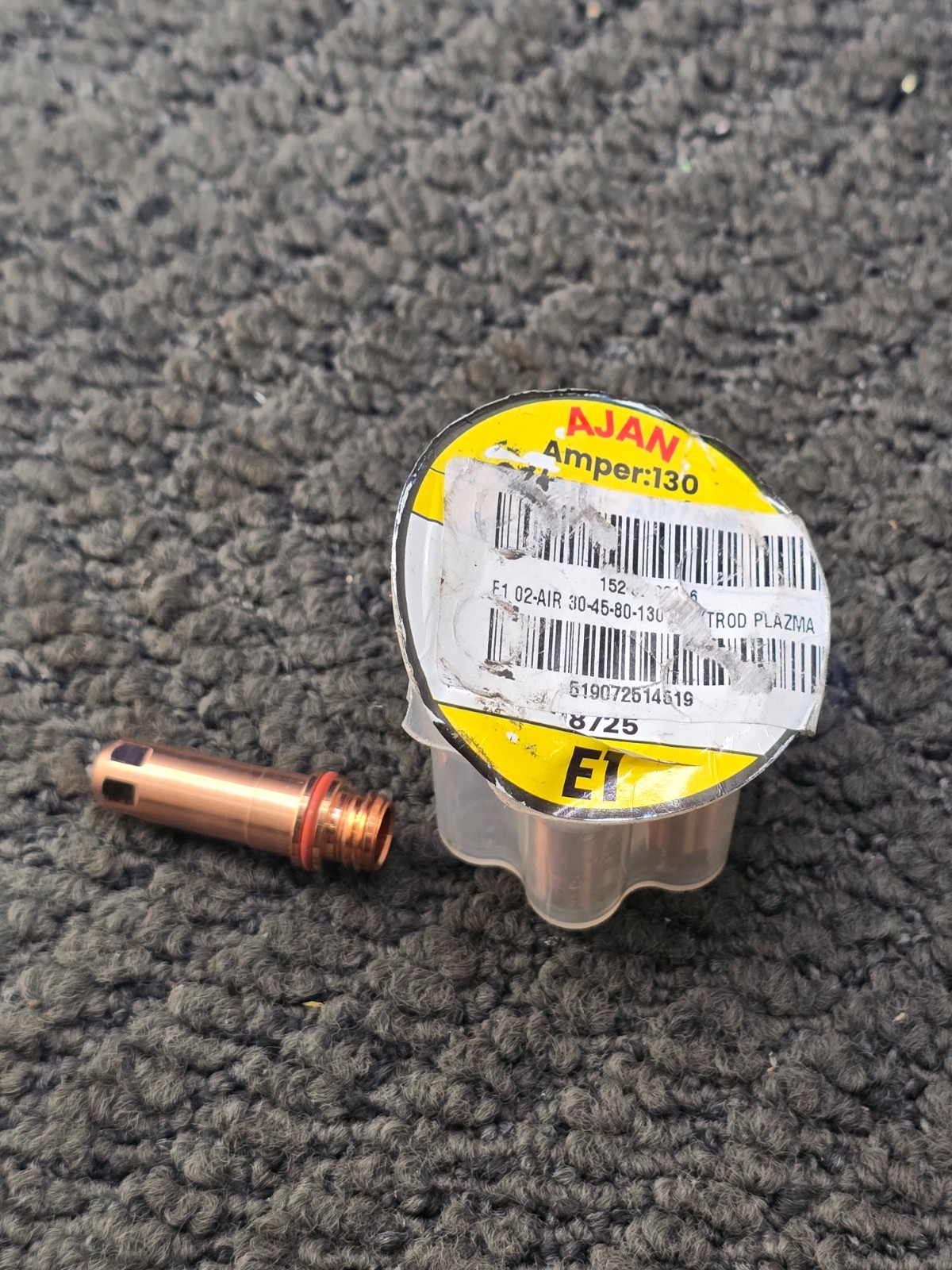 (QTY 6) Ajan E1 519072514519A Plasma Cutting Torch Electrode 130 Amperage
