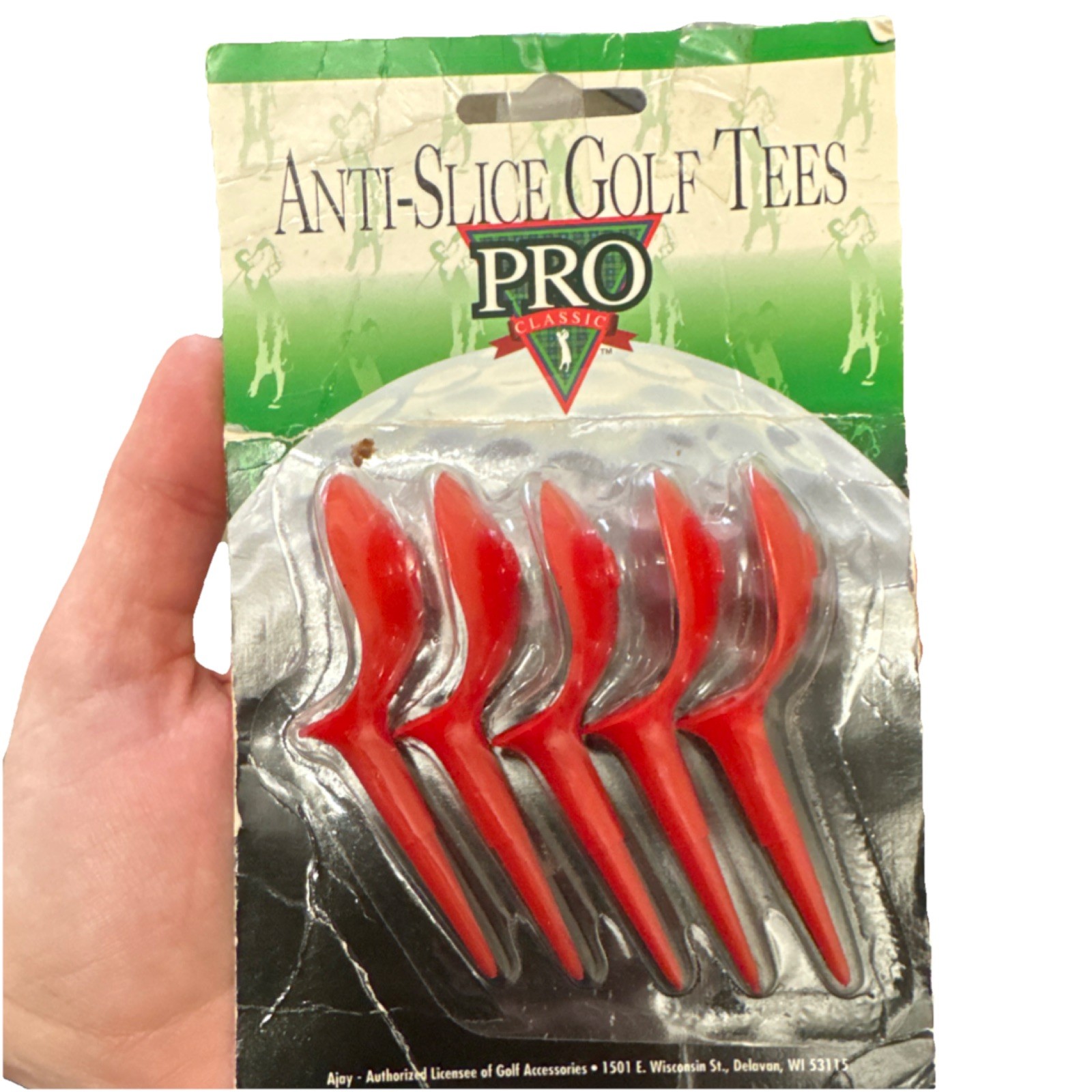 Pro Classic Anti-Slice Golf Tees Red Plastic 5-Pack Model 20290
