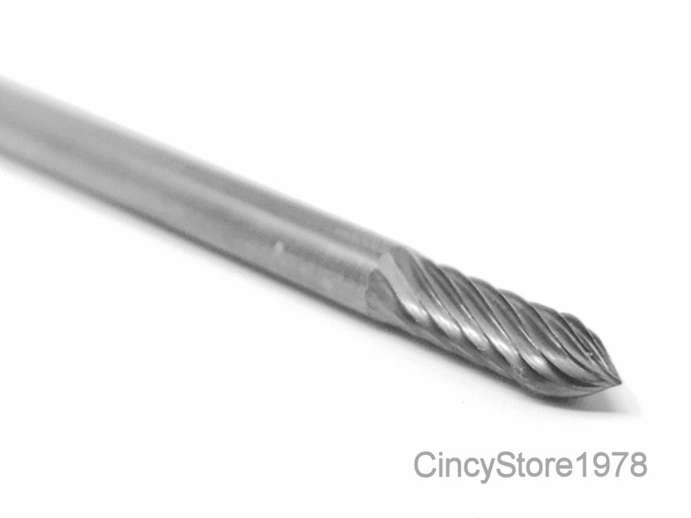 SG43S Tree Shape SOLID Carbide Burr Bur Cutting Tool Die Grinder Bit 1/8"