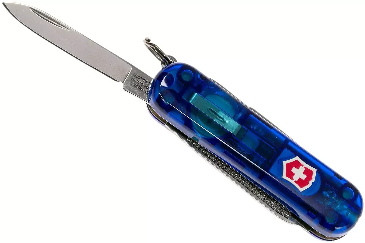White LED Victorinox Swiss Army 58mm Knife BLUE SWISSLITE  0.6228.T2