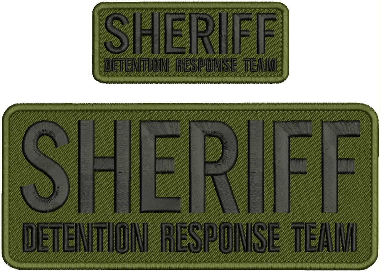 SHERIFF DETENTION RESPONSE TEAM EMB PATCH 4X10 & 2X5 VELCR@ ON BACK BLACK ON OD