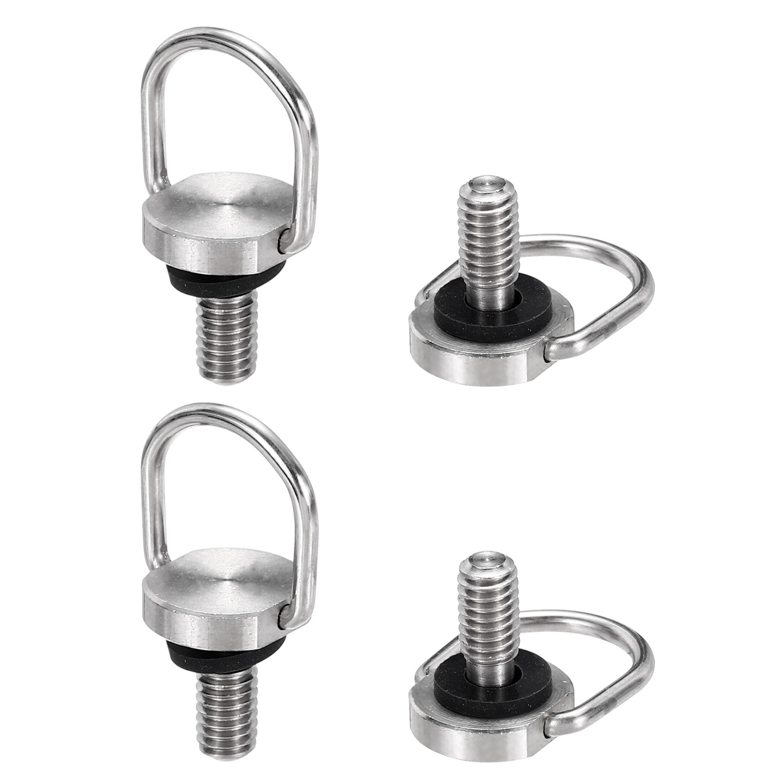 4Pack M4x0.7 Stainless Steel D Ring Screw Ring Fixing Screw Silver