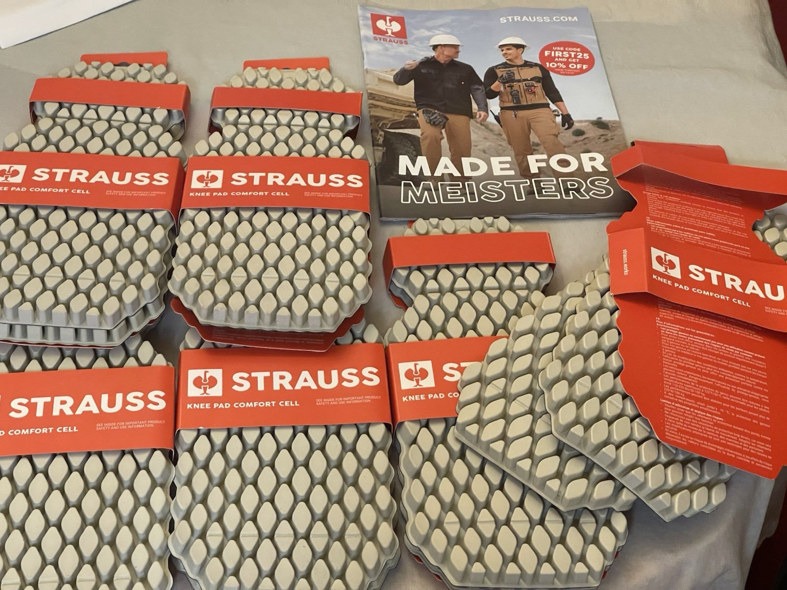 6-pairs STRAUSS Knee Pad Comfort Cell Knee Pads - workwear