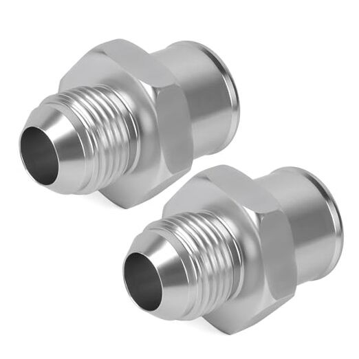 Pair SBC 10AN Valve Cover Adapter Aluminum Fittings for Push-In Grommet