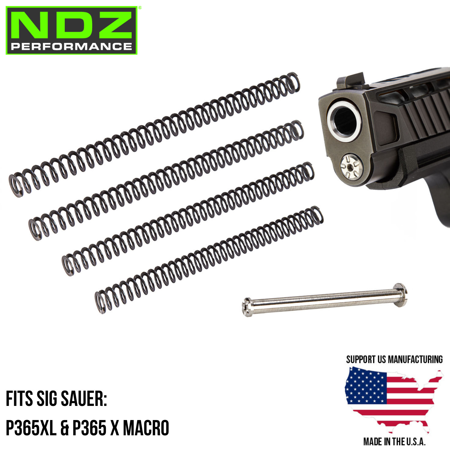 NDZ Sig P365XL X Macro 3.7" Guide Rod Assembly Tuner Pack Stainless Steel ISMI