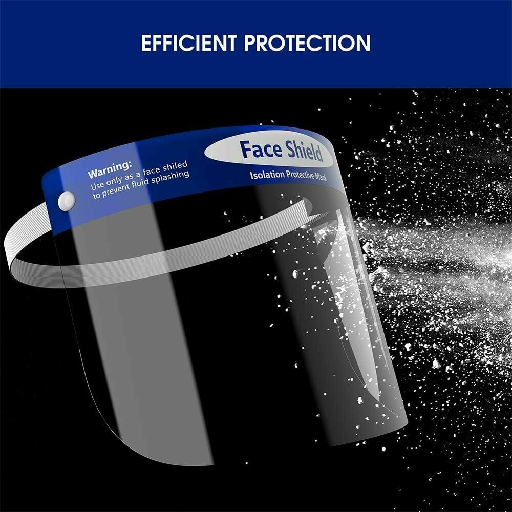 2 Safety Face Shield Full Face Clear Anti Fog Transparent Isolation Protective