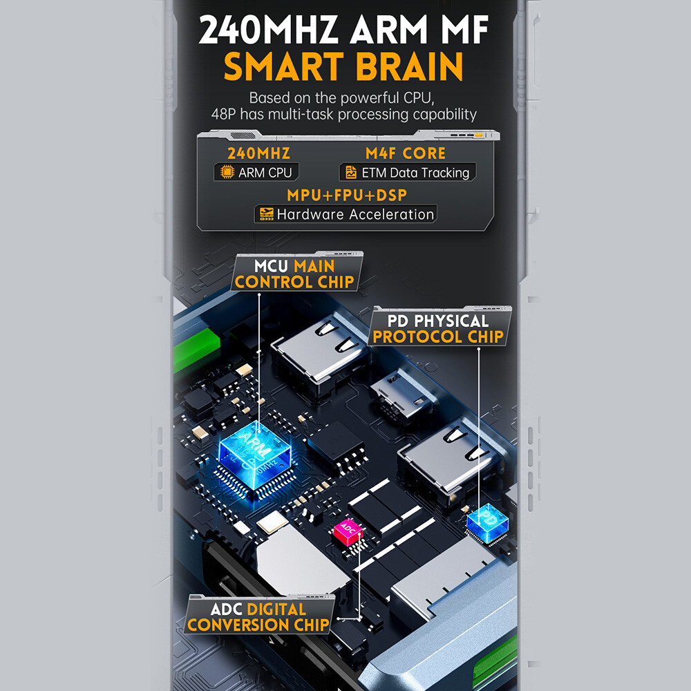 FNB48P Bluetooth USB Tester Voltmeter Ammeter Type-C Charge Detection Trigger US