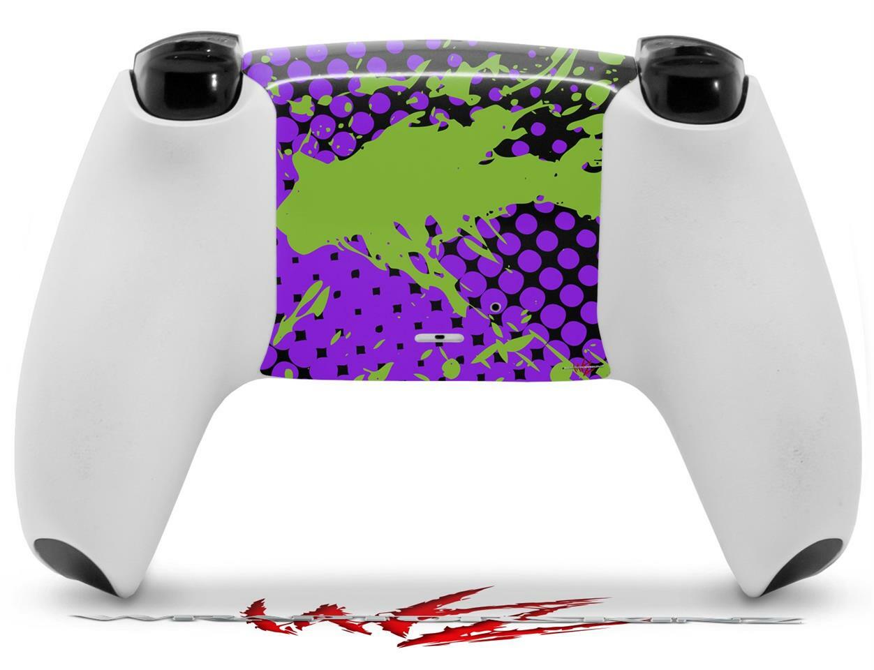 Skin Sony PS5 Controller Halftone Splatter Green Purple