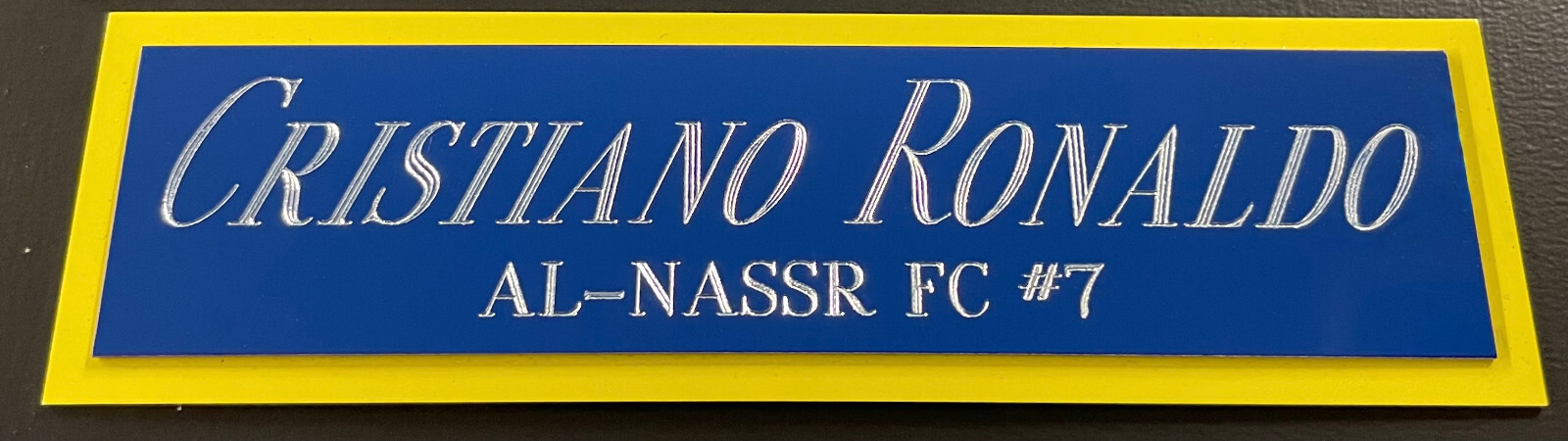 CRISTIANO RONALDO AL-NASSR FC NAMEPLATE FOR AUTOGRAPHED Signed FOOTBALL JERSEY