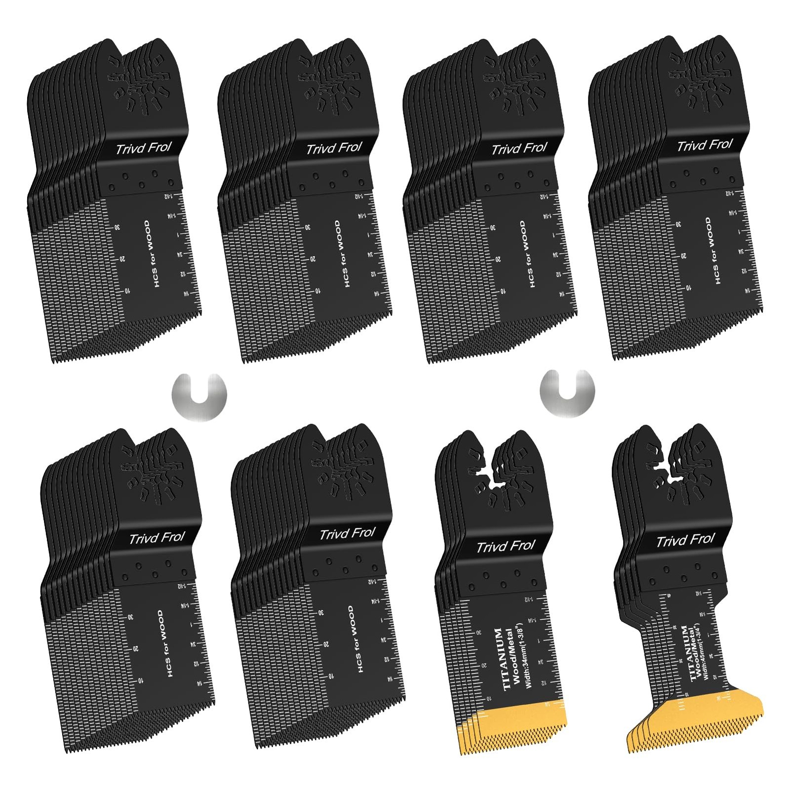 100PCS Oscillating Saw Blades, Professional Universal Titanium Multitool Blad...