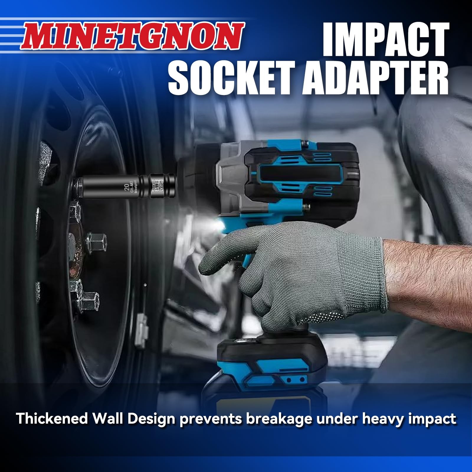 Minetgnon 2pcs 1/2M to 3/8F socket adapter