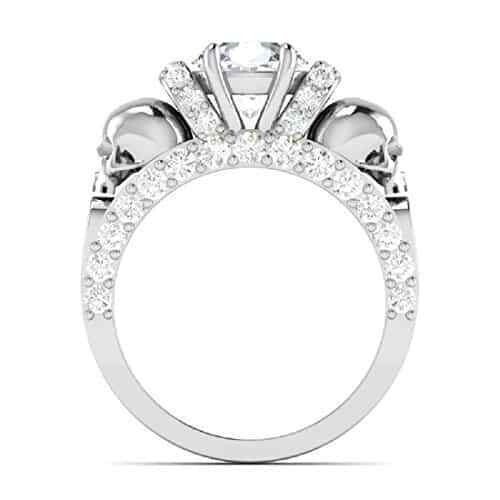 Lab-Created 2.10 Ct Round Cut Diamond Engagement Ring 14K White Gold Plated