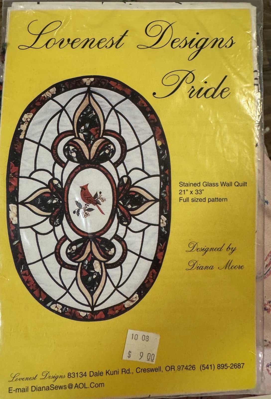 Lovenest Designs “Pride” Stained Glass Wall Quilt 21" x 33" Diana Moore NIP