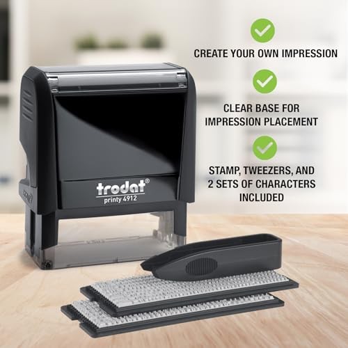 Printy 4912 Self Inking Do it Yourself (DIY) 4 line Personalized Custom Black