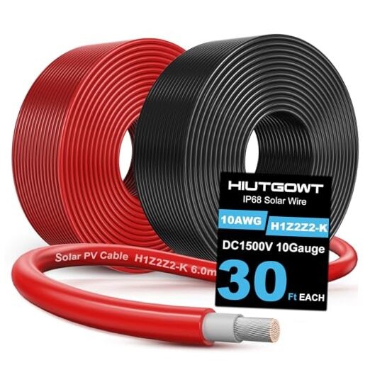 Solar Panel Wire 30Ft, Solar Wire 10AWG, Solar Cable 10AWG, Solar 10AWG 30Ft