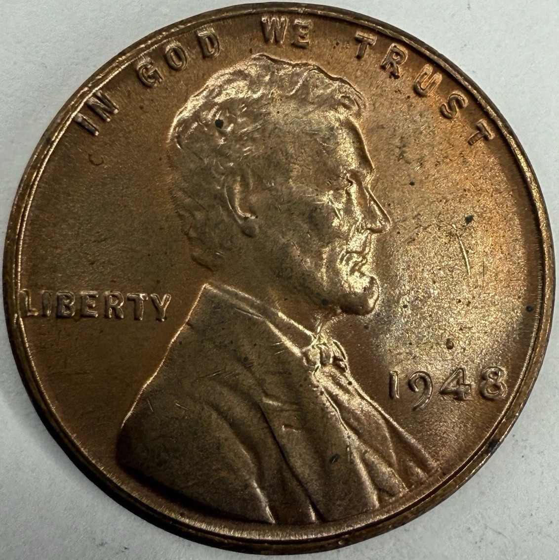 1948 Uncirculated Lincoln Wheat Cent Exact Coin Imaged #LWC2452
