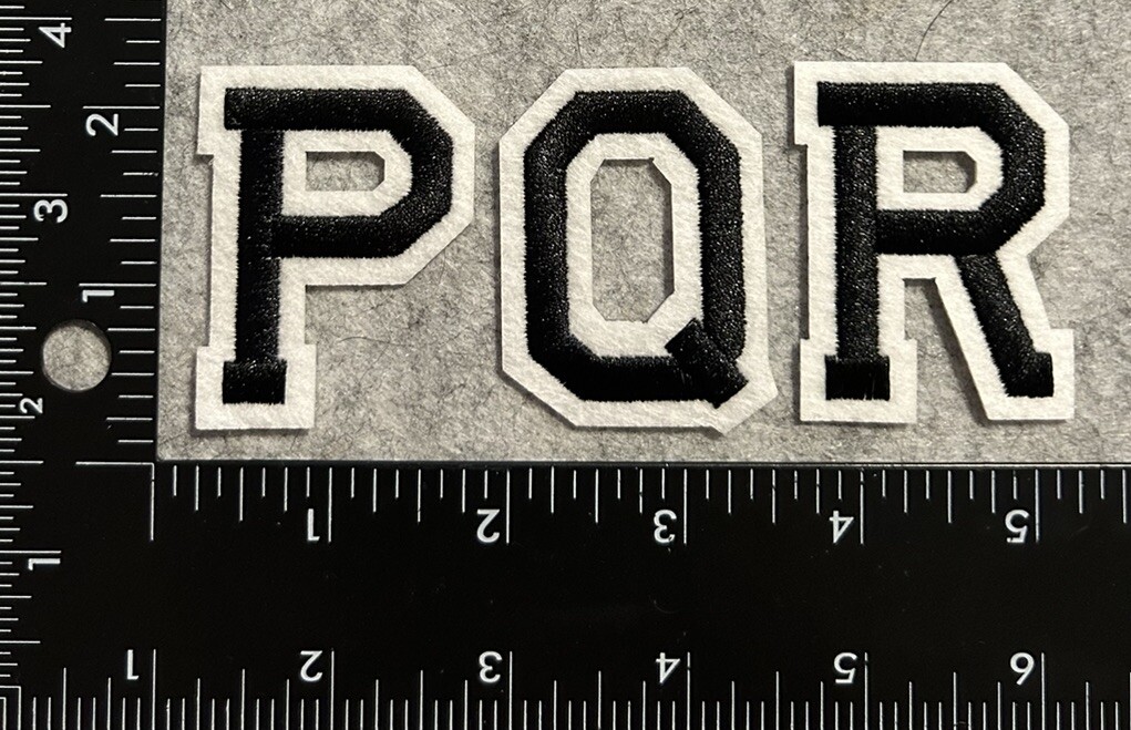 Alphabet Black Embroidered Letter Patch Jacket Hat Iron-on Jersey