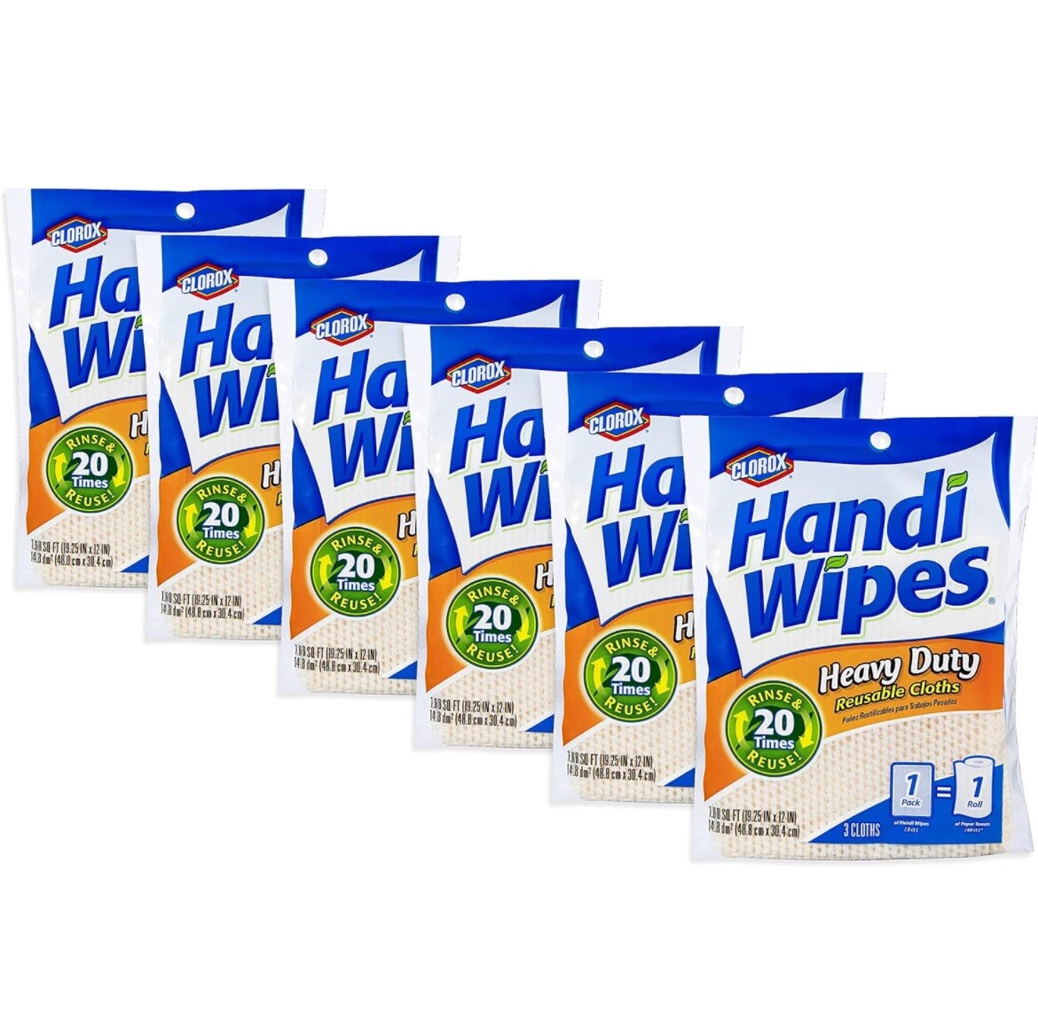 HEAVY DUTY HANDY CLOTHS ABSORBENT  MULTIPURPOSE CLEANING TOWELS 6 PKS Wipes