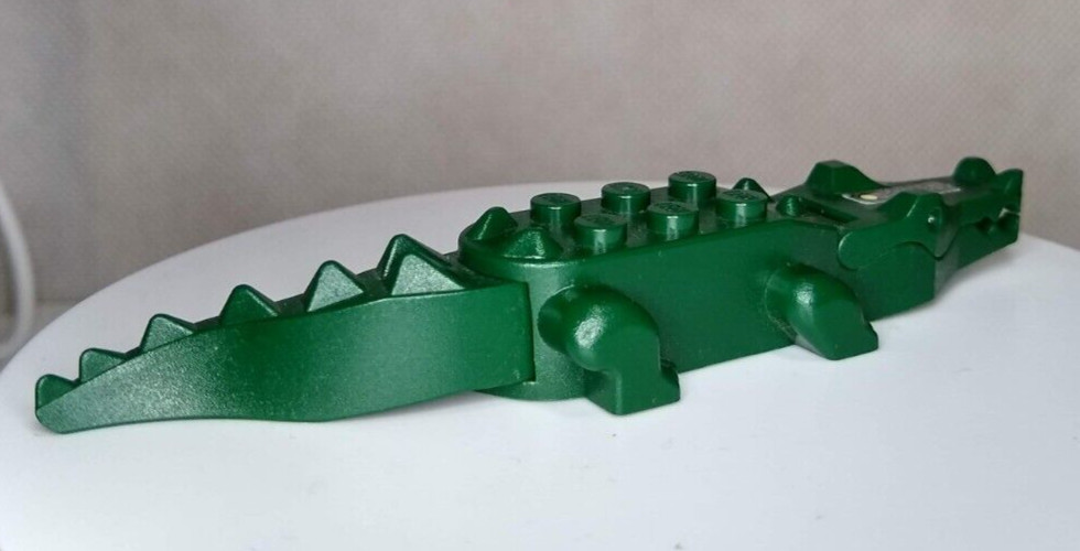 LEGO Animal Water Dark Green Alligator Crocodile Teeth Circuitry Good Condition