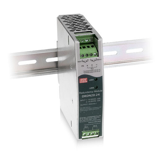 MeanWell New DRDN20-24 20A 24V DIN Rail Type Redundancy Module