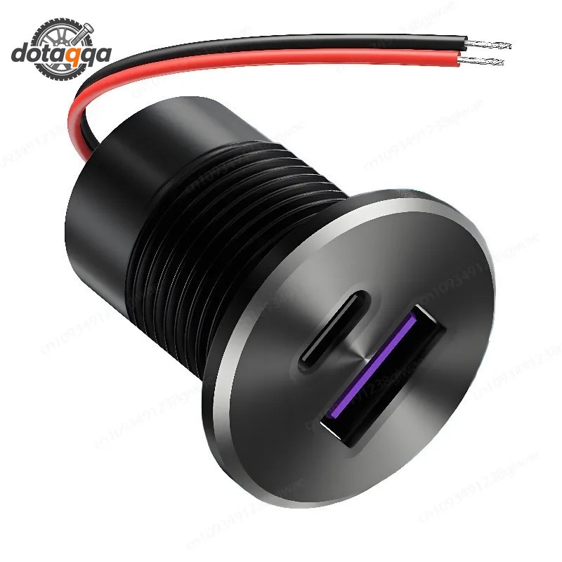12V USB Car Charger Socket QC3.0 Type C PD 30W Fast Charging For RV Truck Boats