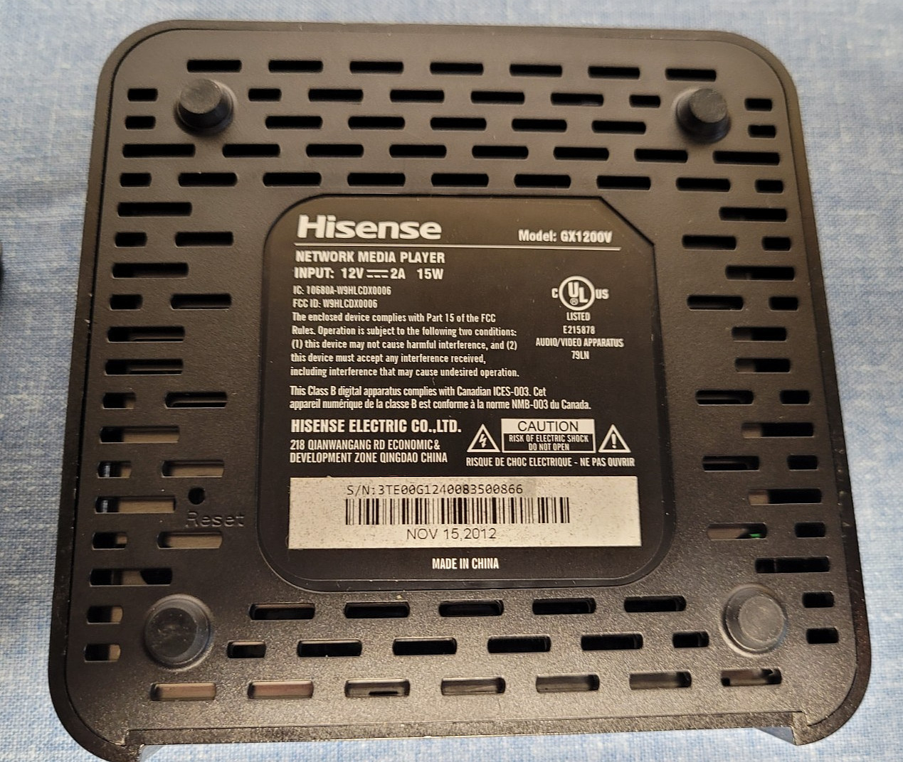 Hisense Pulse Google TV HD Network Media Player w/Remote Model GX1200V