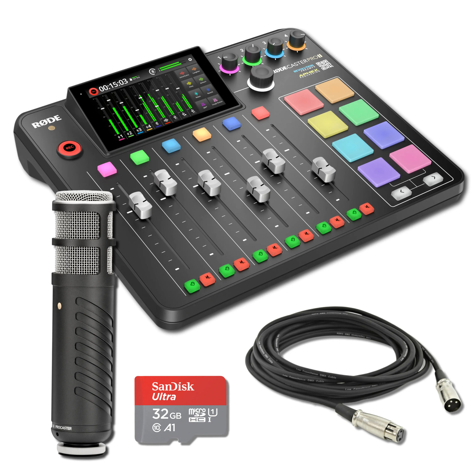 Rode RODECaster Pro II Integrated Audio Production Console with Rode Procaster B