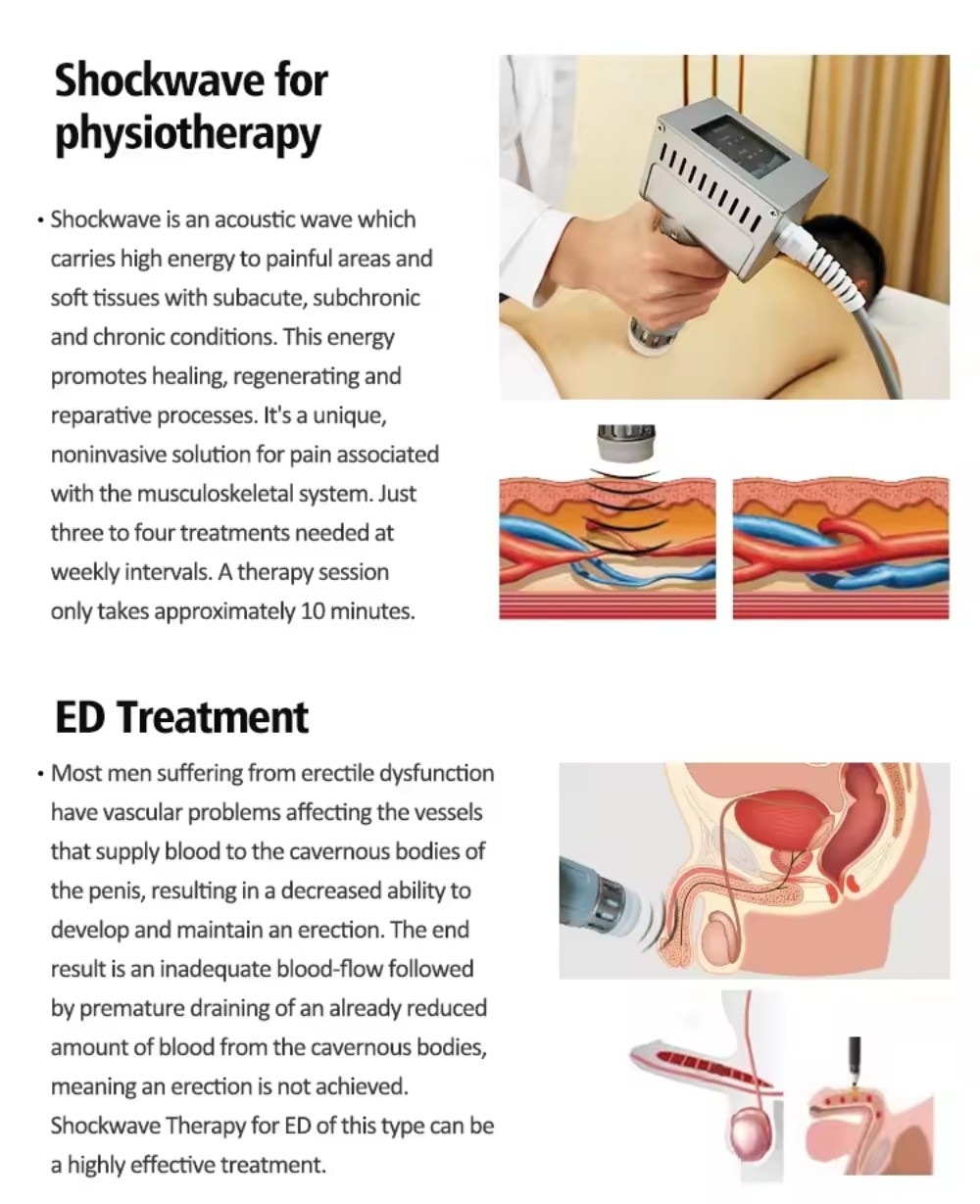 Pneumatic Shockwave Therapy Machine Pain Relief Muscle Physiotherapy Shock Wave