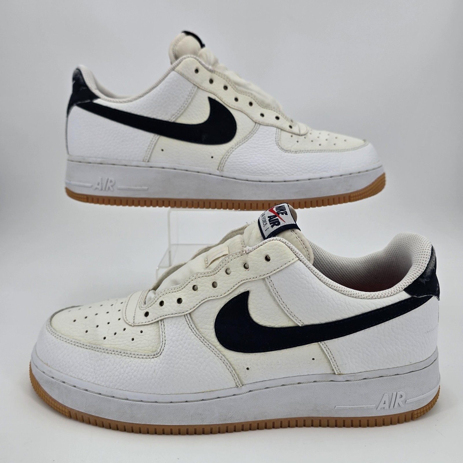 Nike Air Force 1 Shoes Men's 12 White Black Gum Basketball Sneakers CI0057-100
