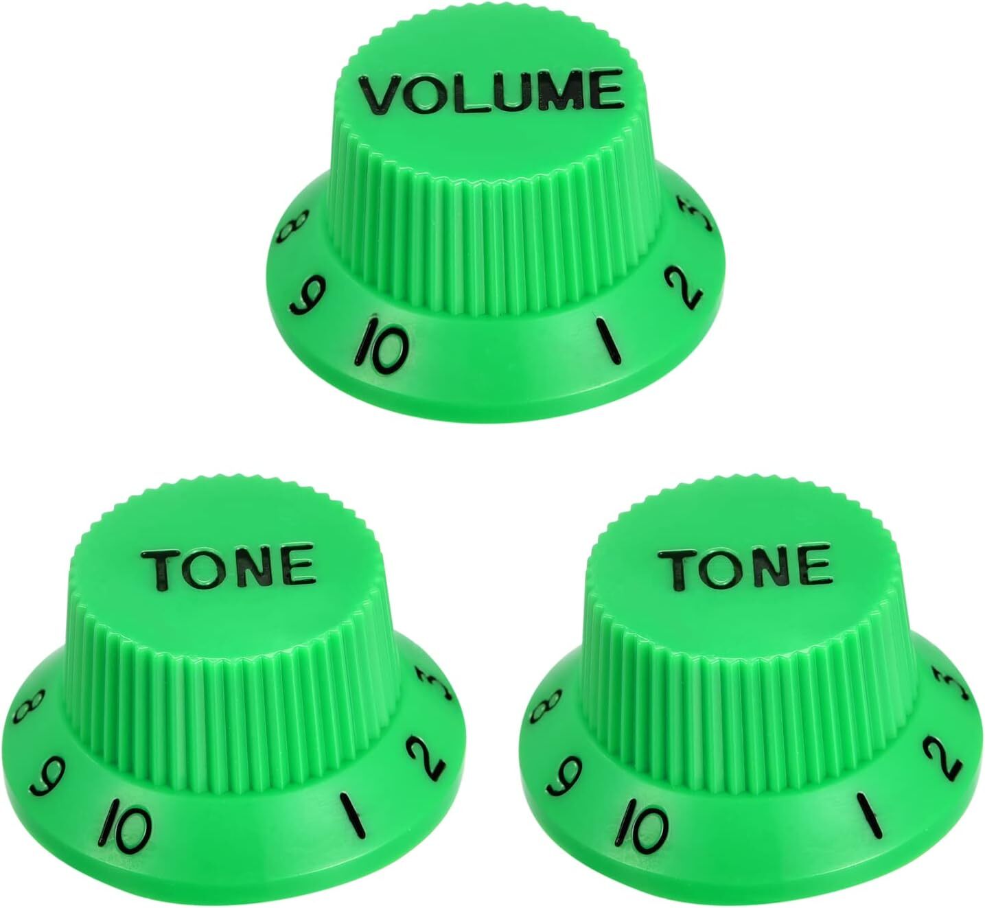 MECCANIXITY Speed Control Knobs 6mm ID 1 Volume 2 Tone Top Hat Guitar Green