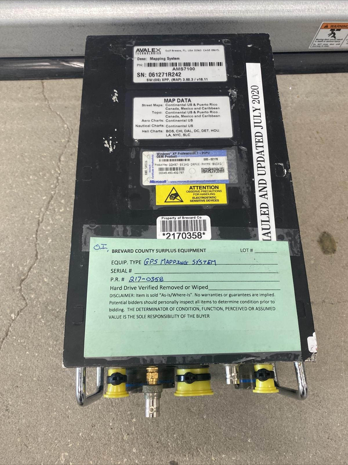 AVALEX TECHNOLOGIES MODEL AMS7100 DIGITAL HELICOPTER MAPPING SYSTEM